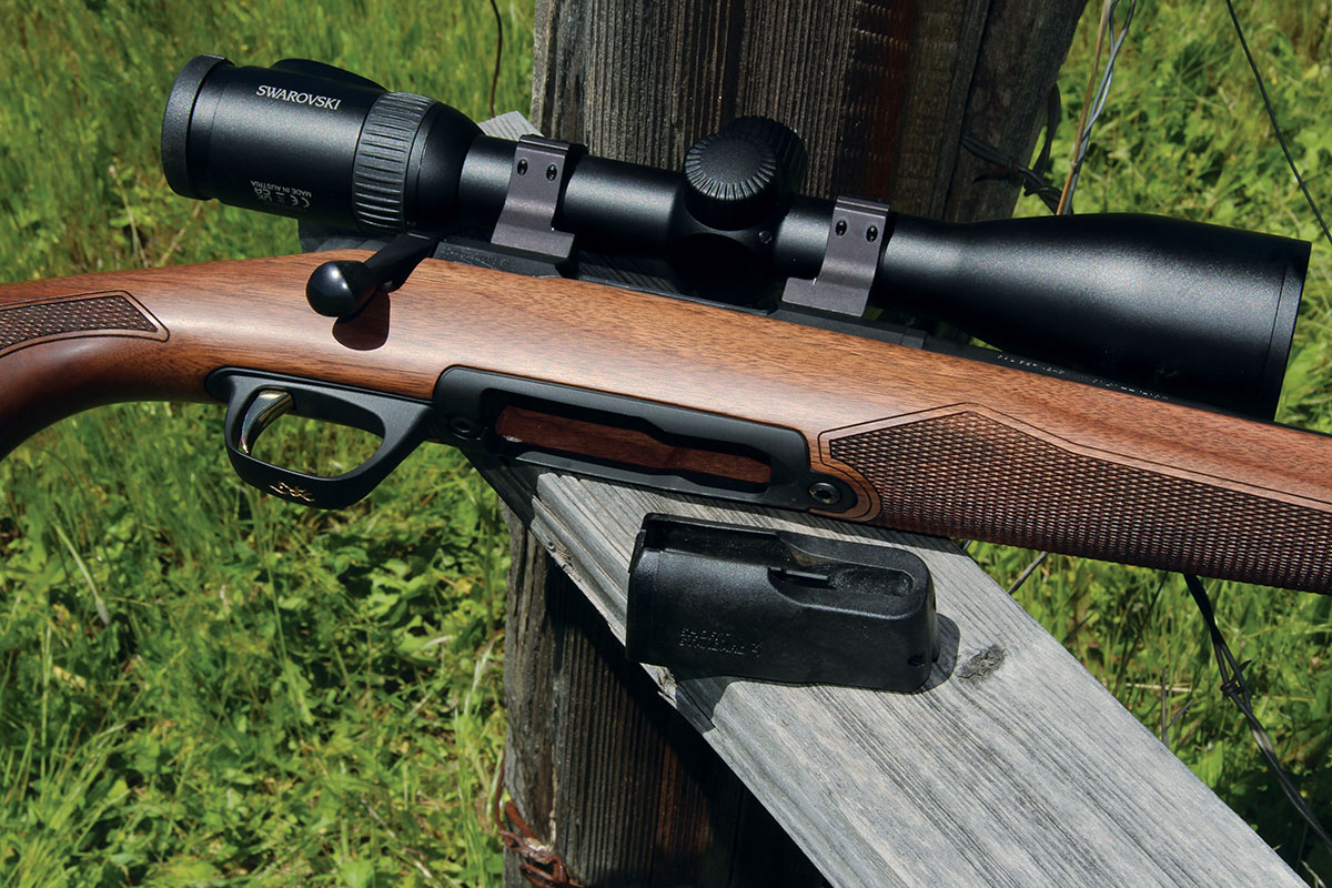 The magazine of the Browning X-Bolt 2 Hunter is a detachable polymer design with rotary round storage. The design fed smoothly, centering each round during cycling so it is pushed straight into the chamber.